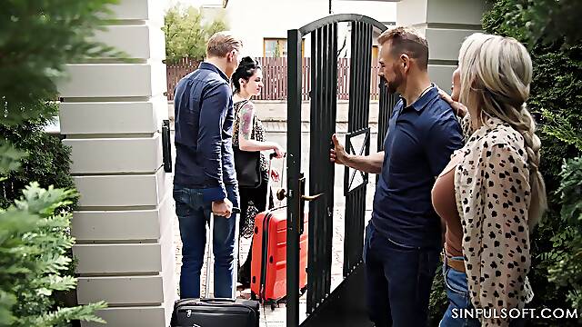 Appealing MILFs share passionate foursome in dirty fetish