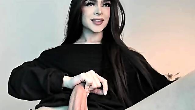 Solo ladyboy masturbation