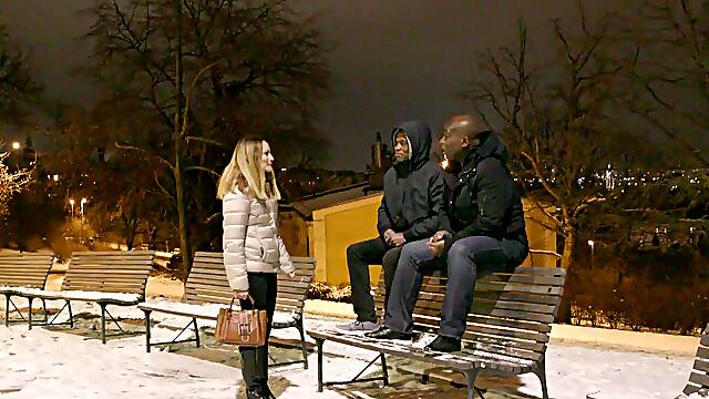 Alice Hatter gets her asshole gapped by two black cocks in a wild dp session