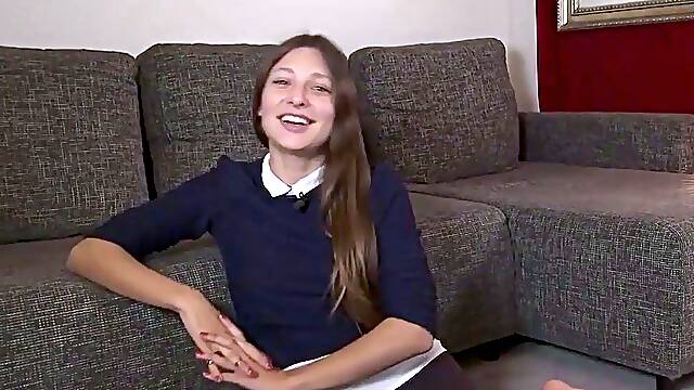 Sexy German brown-haired with tats enjoys heavy fingering