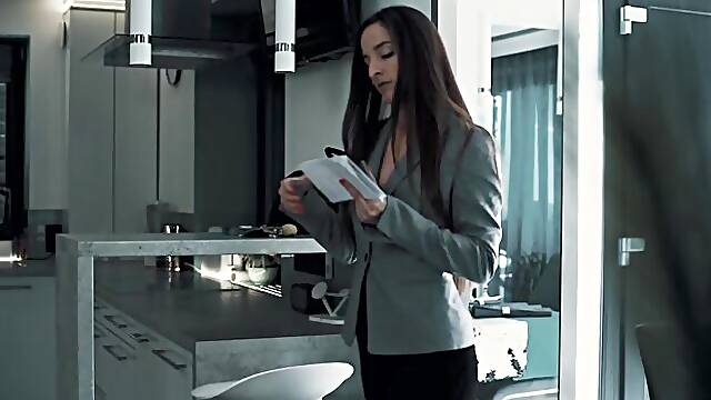 Nice-looking Amirah Adara and Clemence Audiards lesbian sex slave trailer