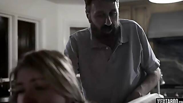 This cute and shy teen fucks with her nasty old uncle