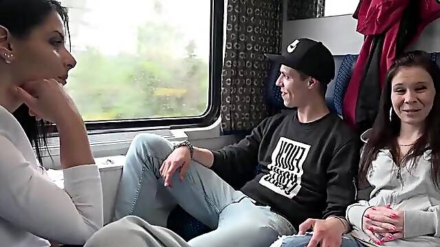 Swinger Action In Train: Big Tits, Big Ass Blowjob Porn