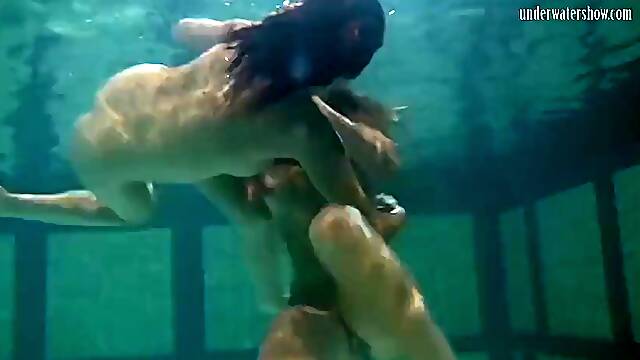 Ivetta and Katka and Barbara hot lesbians underwater
