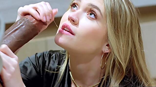 Chubby Bosomy Blonde Babe Angie Faith Impales Her Cunt On Sly Digglers BBC After Some BJ & Tit-fuck