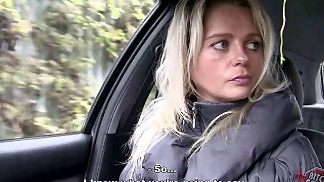 Bitch STOP - Blonde Czech MILF picked up at the bus station