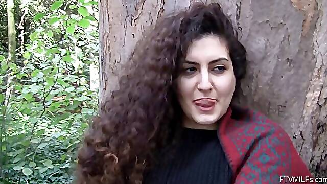 Curvy mature lady with curly red hair is showing her pussy whenever she feels like doing so