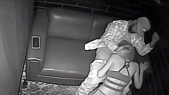 Amateur blonde stripper barebacks with a hot BJ in a club