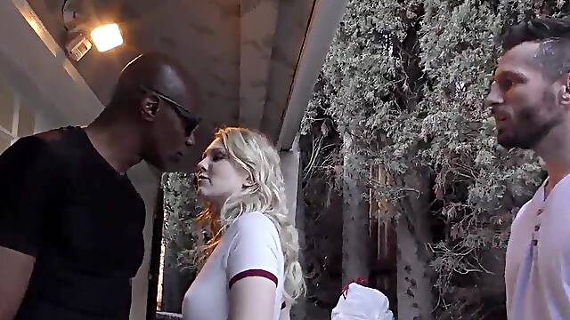 Lily Rader gets a big black cock gangbanged in front of her cuckold boyfriend