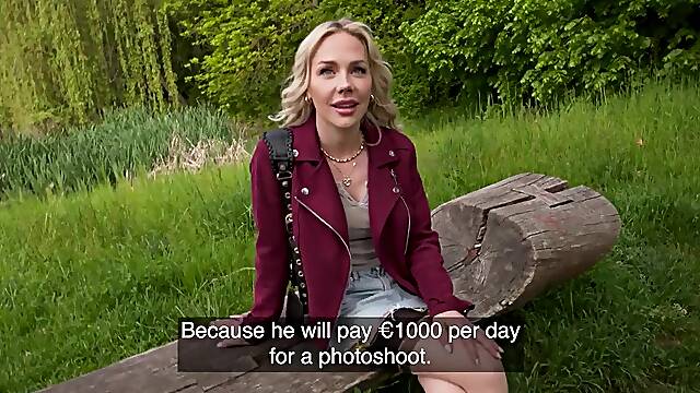 Public Agent - This babe took the fucking-rubber off to feel my jock - FULL SCENE