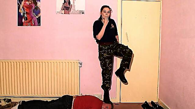 Army girl trample