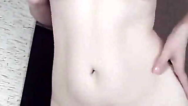 Amateur Babe Plays with Her Wet Shaved Pink Pussy and Cums From a Standing Orgasm - Really Awesome Female Orgasm