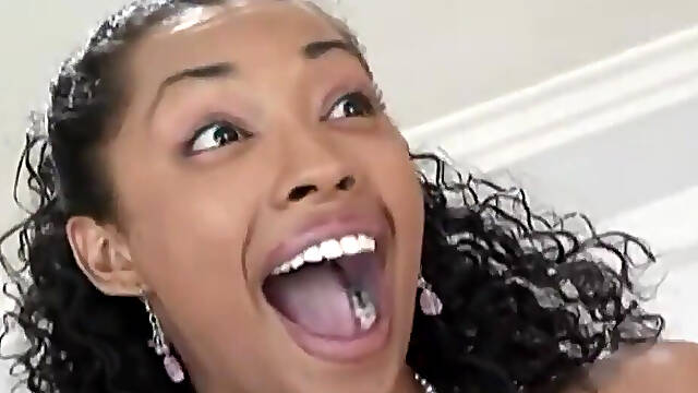 African slut takes a massive con in her body!