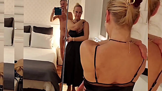 Mature Blonde Wife Enjoys Sex Half Naked