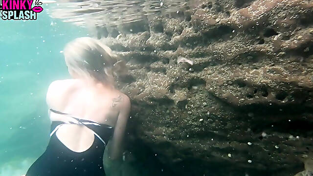 Erotic Underwater Swimsuit Strip: Tease to Nude in Sea