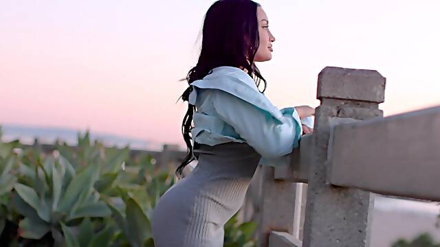 Brunette bombshell Gabriella savors Manuel's meat in a raunchy double-penetration scene